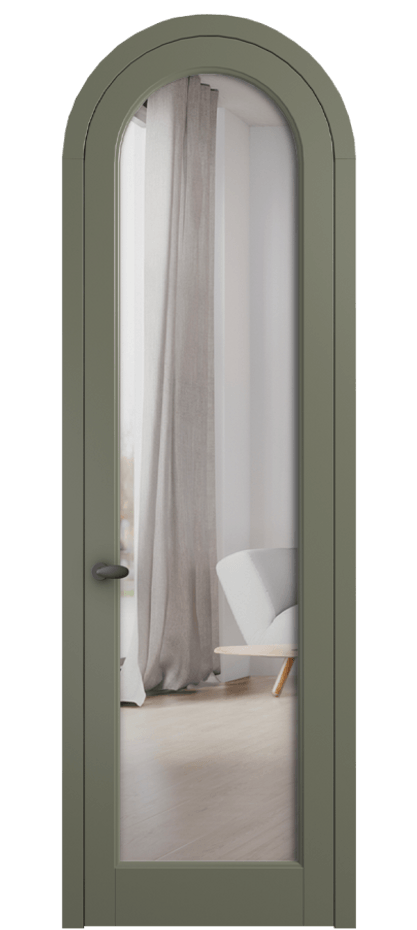 Межкомнатная дверь Палаццо 6814 Матовый оливковый тёмный Двустороннее зеркало, триплекс Цена 127159 ₽ | Volhovec