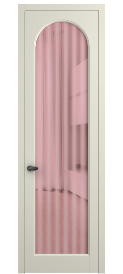 Межкомнатная дверь Палаццо 6804 Матовый молочно-белый Рифлёное розовое стекло "Дюна", триплекс Цена 103029 ₽ | Volhovec