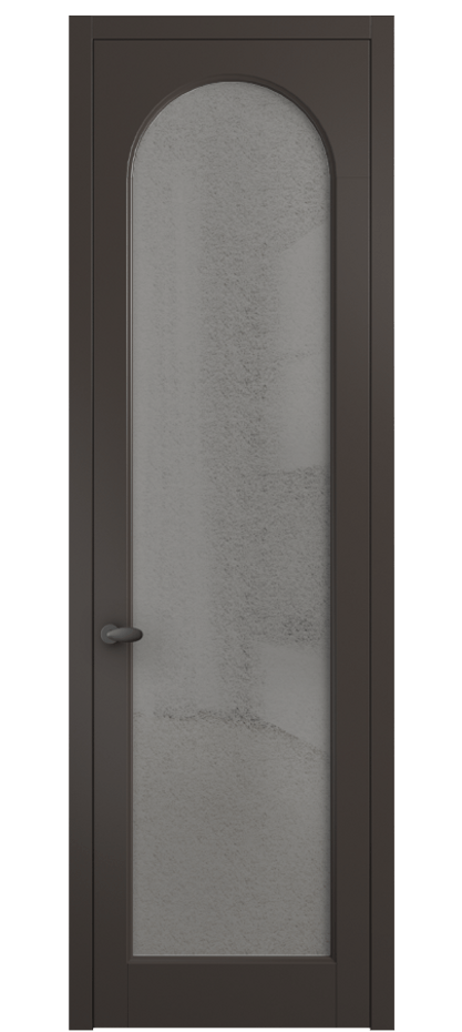 Межкомнатная дверь Палаццо 6804 Матовый антрацит Фактурное серое стекло "Лёд", триплекс Цена 103029 ₽ | Volhovec