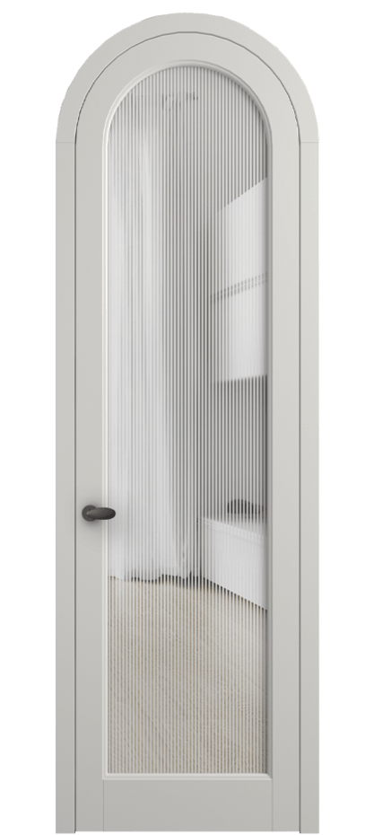 Межкомнатная дверь Палаццо 6814 Матовый серый Рифлёное стекло "Дюна", триплекс Цена 131159 ₽ | Volhovec