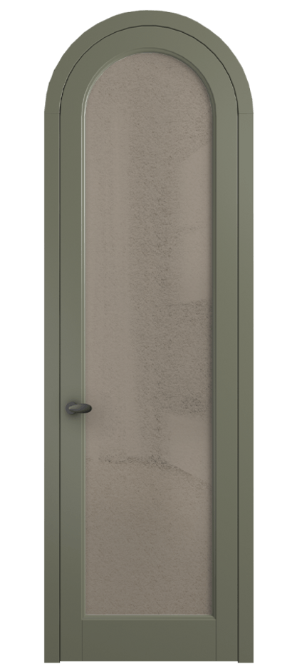 Межкомнатная дверь Палаццо 6814 Матовый оливковый тёмный Фактурное бронзовое стекло "Лёд", триплекс Цена 131159 ₽ | Volhovec