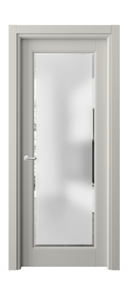 Межкомнатная дверь Toscana Litera 6300 Бук тёплый серый Сатинированное стекло с фацетом Цена 13680 ₽ | Volhovec