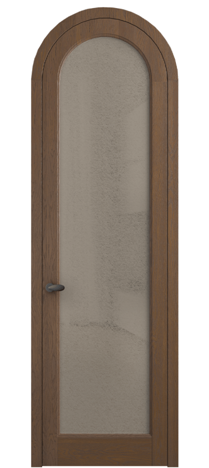 Межкомнатная дверь Palazzo 6814 Дуб каштановый матовый Фактурное бронзовое стекло "Лёд", триплекс Цена 212349 ₽ | Volhovec