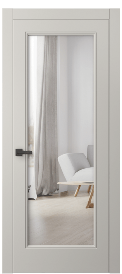 Межкомнатная дверь Linea 8300 Матовый облачно-серый Двустороннее зеркало, триплекс Цена 61359 ₽ | Volhovec