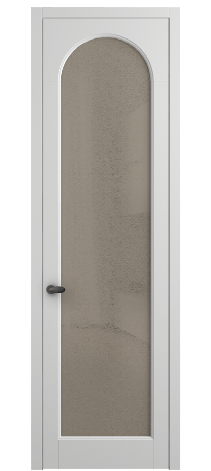 Межкомнатная дверь Палаццо 6804 Матовый белоснежный Фактурное бронзовое стекло "Лёд", триплекс Цена 103029 ₽ | Volhovec