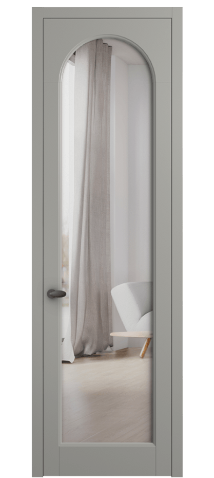 Межкомнатная дверь Палаццо 6804 Матовый нейтральный серый Двустороннее зеркало, триплекс Цена 99029 ₽ | Volhovec