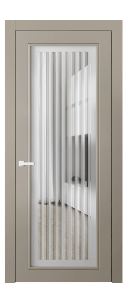Межкомнатная дверь Neo Classic 8000 Матовый бисквитный Сатинированное с гравировкой "Каннелюры", триплекс Цена 83699 ₽ | Volhovec