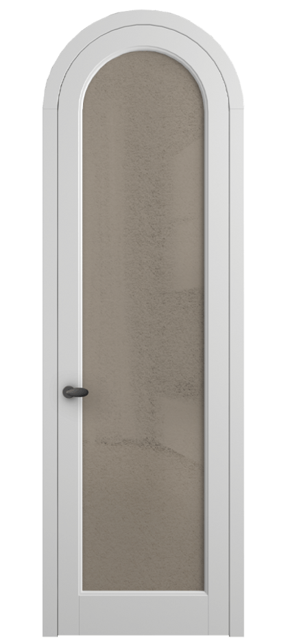 Межкомнатная дверь Палаццо 6814 Матовый белоснежный Фактурное бронзовое стекло "Лёд", триплекс Цена 131159 ₽ | Volhovec