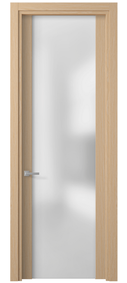 Межкомнатная дверь Planum 4114 Дуб молочный матовый Сатинированное стекло Цена 84199 ₽ | Volhovec