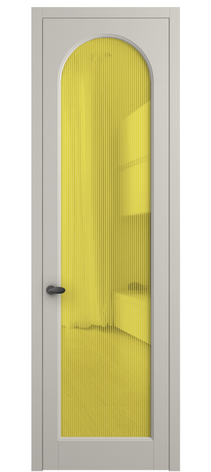 Межкомнатная дверь Палаццо 6804 Матовый облачно-серый Рифлёное желтое стекло "Дюна", триплекс Цена 103029 ₽ | Volhovec