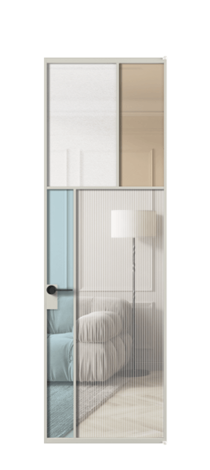 Межкомнатная дверь Mosaic АЛПЛ041.22 Алюминий тёплый серый Комбинация стекол Группы 1 и Группы 3 Цена 166090 ₽ | Volhovec