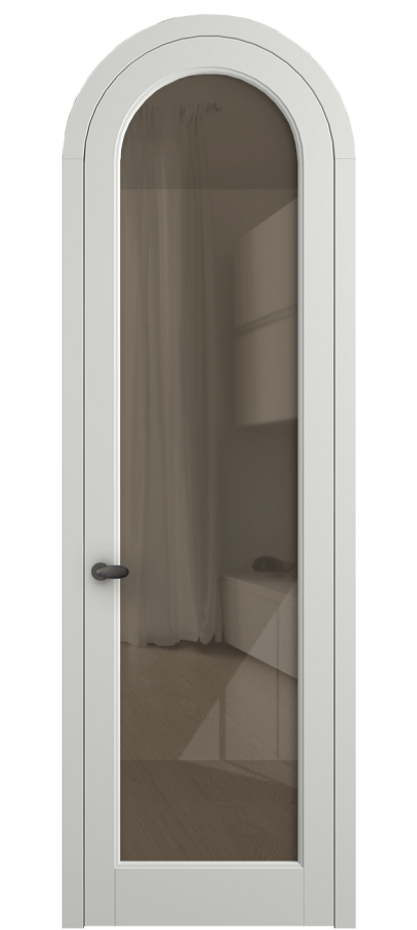 Межкомнатная дверь Палаццо 6814 Матовый светло-серый Рефлективное бронзовое стекло "Стопсол", калёное Цена 133159 ₽ | Volhovec