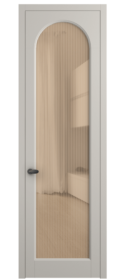 Межкомнатная дверь Палаццо 6804 Матовый облачно-серый Рифлёное оранжевое стекло "Moru", триплекс Цена 105029 ₽ | Volhovec