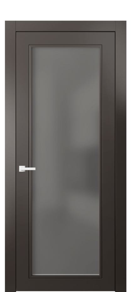Межкомнатная дверь Neo Classic 8000 Матовый антрацит Сатинированное серое стекло, триплекс Цена 74699 ₽ | Volhovec