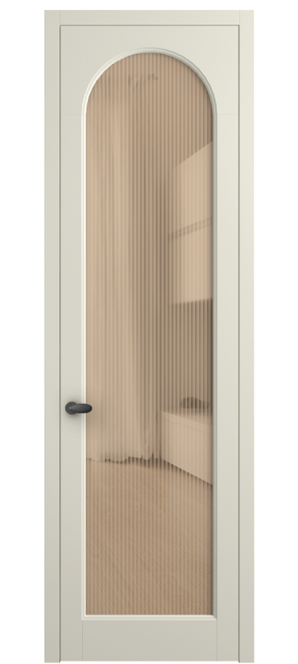 Межкомнатная дверь Палаццо 6804 Матовый молочно-белый Рифлёное оранжевое стекло "Мору", триплекс Цена 105029 ₽ | Volhovec