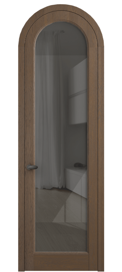 Межкомнатная дверь Палаццо 6814 Дуб туманный матовый Рефлективное серое стекло "Стопсол", калёное Цена 214349 ₽ | Volhovec