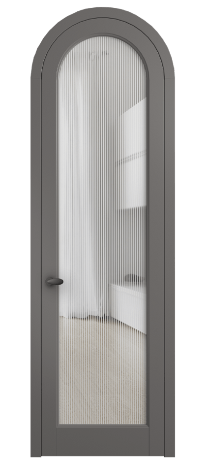 Межкомнатная дверь Palazzo 6814 Матовый классический серый Рифлёное стекло "Дюна", триплекс Цена 131159 ₽ | Volhovec