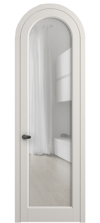 Межкомнатная дверь Палаццо 6814 Матовый пудровый белый Рифлёное стекло "Дюна", триплекс Цена 134259 ₽ | Volhovec