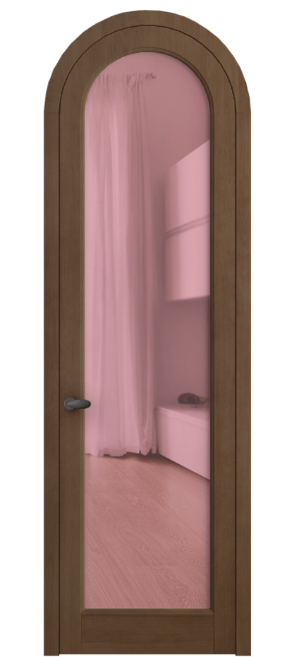 Межкомнатная дверь Palazzo 6814 Бук тёмный матовый Прозрачное розовое стекло, триплекс Цена 171739 ₽ | Volhovec