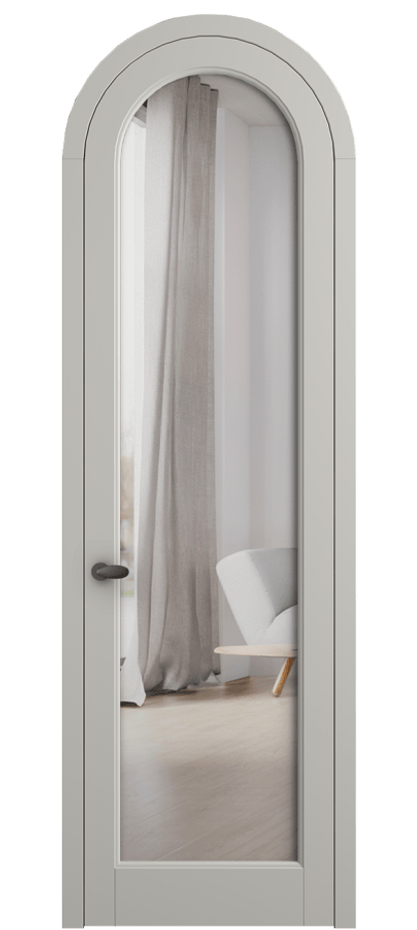 Межкомнатная дверь Палаццо 6814 Матовый тёплый серый Двустороннее зеркало, триплекс Цена 127159 ₽ | Volhovec