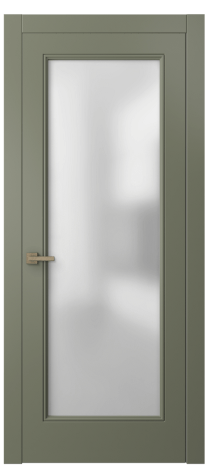 Межкомнатная дверь Linea 8300 Матовый оливковый тёмный Сатинированное стекло Цена 74699 ₽ | Volhovec