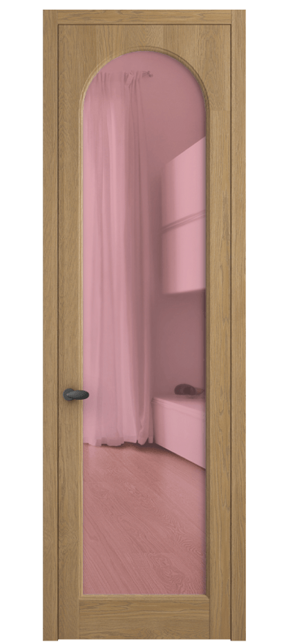 Межкомнатная дверь Palazzo 6804 Дуб пшеничный матовый Прозрачное розовое стекло, триплекс Цена 148229 ₽ | Volhovec