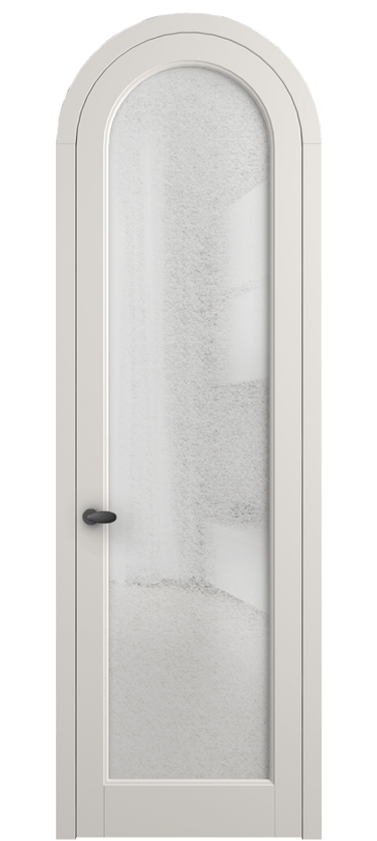 Межкомнатная дверь Палаццо 6814 Матовый пудровый белый Фактурное стекло "Лёд", триплекс Цена 134259 ₽ | Volhovec