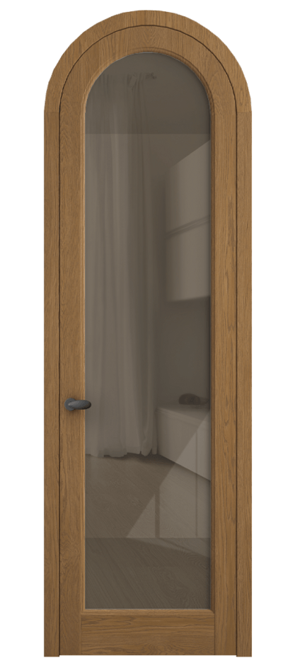 Межкомнатная дверь Палаццо 6814 Дуб пряный матовый Рефлективное бронзовое стекло "Stopsol", калёное Цена 214349 ₽ | Volhovec