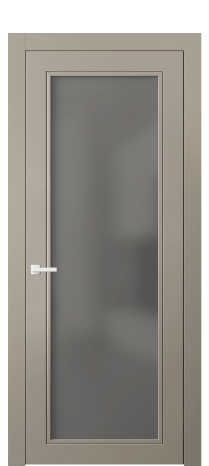Межкомнатная дверь Neo Classic 8000 Матовый бисквитный Сатинированное серое стекло, триплекс Цена 63119 ₽ | Volhovec