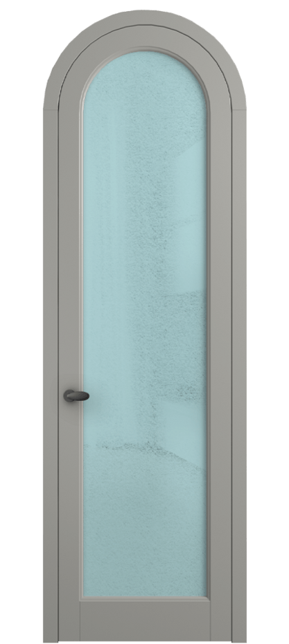 Межкомнатная дверь Палаццо 6814 Матовый нейтральный серый Фактурное голубое стекло "Лёд", триплекс Цена 131159 ₽ | Volhovec