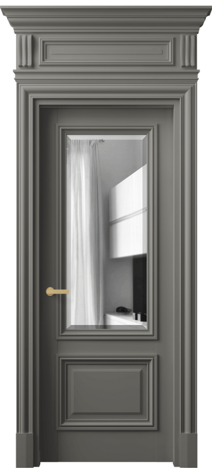 Межкомнатная дверь Антик 7302 Матовый классический серый Двустороннее зеркало с фацетом, триплекс Цена 167309 ₽ | Volhovec