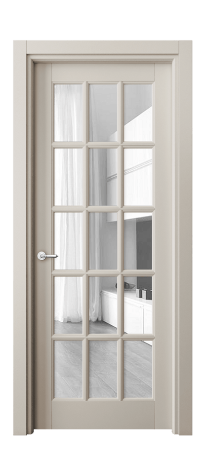 Межкомнатная дверь Toscana Grigliato 6311 Бук светло-бежевый Прозрачное стекло Цена 114199 ₽ | Volhovec