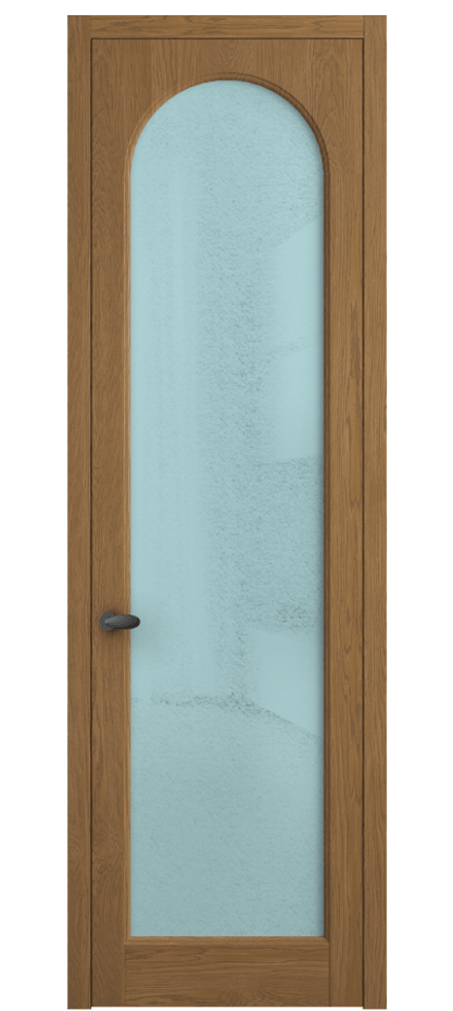 Межкомнатная дверь Палаццо 6804 Дуб пряный матовый Фактурное голубое стекло "Лёд", триплекс Цена 158529 ₽ | Volhovec