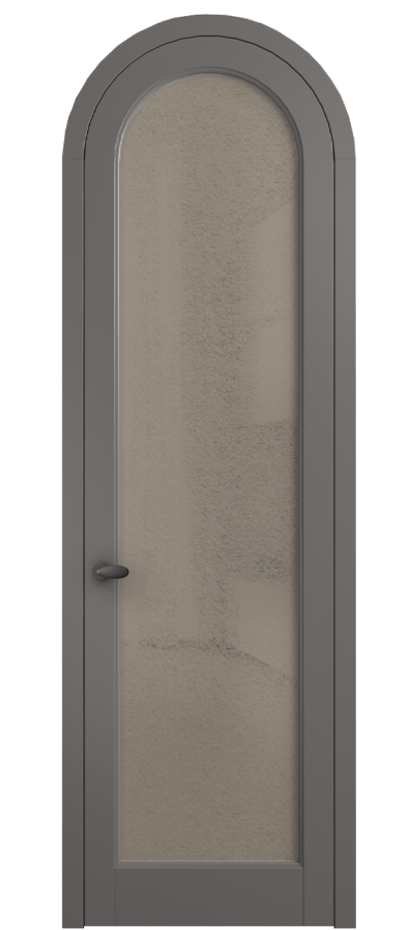 Межкомнатная дверь Палаццо 6814 Матовый классический серый Фактурное бронзовое стекло "Лёд", триплекс Цена 131159 ₽ | Volhovec