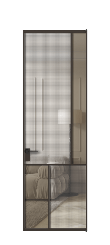 Дверь межкомнатная Mosaic АЛПЛ041.21 Алюминий антрацит Декоративное стекло с сеткой "Mesh silver", триплекс, 6 мм + Прозрачное бронзовое стекло, триплекс Без короба ААН Цена 166090 Стоимость комплекта двери включает:
1. Полотно (600/650/700/750/800/850/900/950*2000-2400 мм).
2. Короб
3. Комплект фурнитуры (2 торцевые петли и магнитный замок с ответной планкой). Фабрика дверей Волховец 8 (800) 551 43 19 Межкомнатная дверь Mosaic АЛПЛ041.21 Алюминий антрацит Декоративное стекло с сеткой "Mesh silver", триплекс, 6 мм + Прозрачное бронзовое стекло, триплекс Цена 166090 ₽ | Volhovec