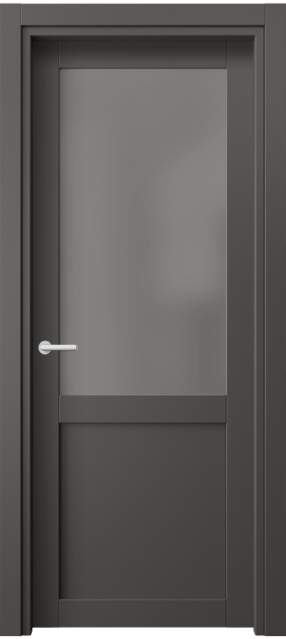 Межкомнатная дверь Нео 2122 ПЭТ графитовый Сатинированное серое стекло, триплекс Цена 12650 ₽ | Volhovec