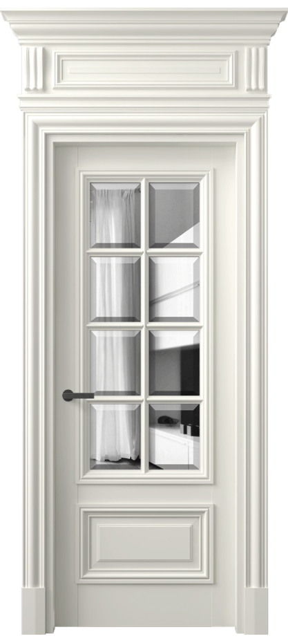 Межкомнатная дверь Антик 7316 Матовый жемчужный Двустороннее зеркало с фацетом, триплекс Цена 183709 ₽ | Volhovec