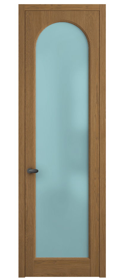 Межкомнатная дверь Palazzo 6804 Дуб пряный матовый Сатинированное голубое стекло, триплекс Цена 148229 ₽ | Volhovec