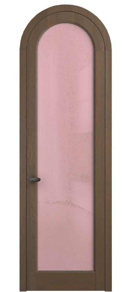 Межкомнатная дверь Palazzo 6814 Дуб туманный матовый Фактурное розовое стекло "Лёд", триплекс Цена 212349 ₽ | Volhovec