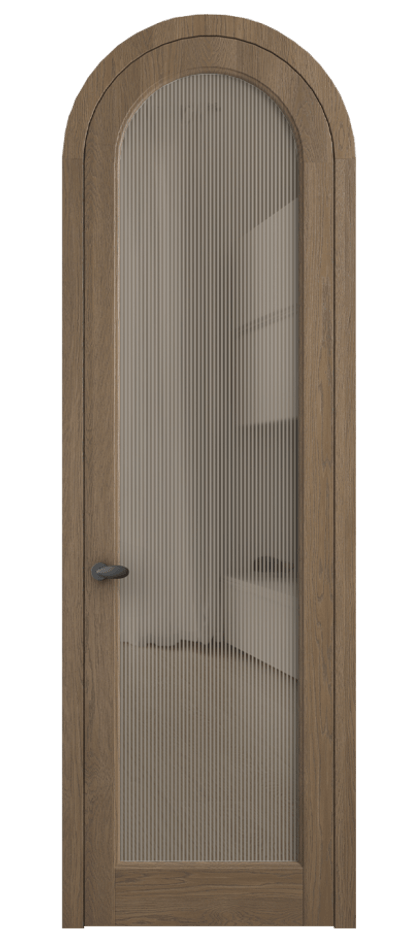 Межкомнатная дверь Палаццо 6814 Дуб джутовый матовый Рифлёное бронзовое стекло "Дюна", триплекс Цена 216649 ₽ | Volhovec