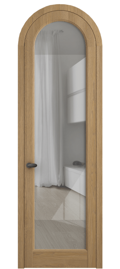 Межкомнатная дверь Палаццо 6814 Дуб пшеничный матовый Рефлективное прозрачное стекло "Стопсол", калёное Цена 214349 ₽ | Volhovec