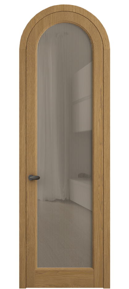 Межкомнатная дверь Палаццо 6814 Дуб солнечный матовый Рифлёное бронзовое стекло "Дюна", триплекс Цена 212349 ₽ | Volhovec