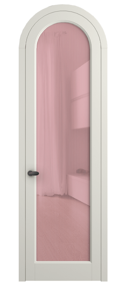 Межкомнатная дверь Палаццо 6814 Матовый жемчужный Рифлёное розовое стекло "Дюна", триплекс Цена 131159 ₽ | Volhovec