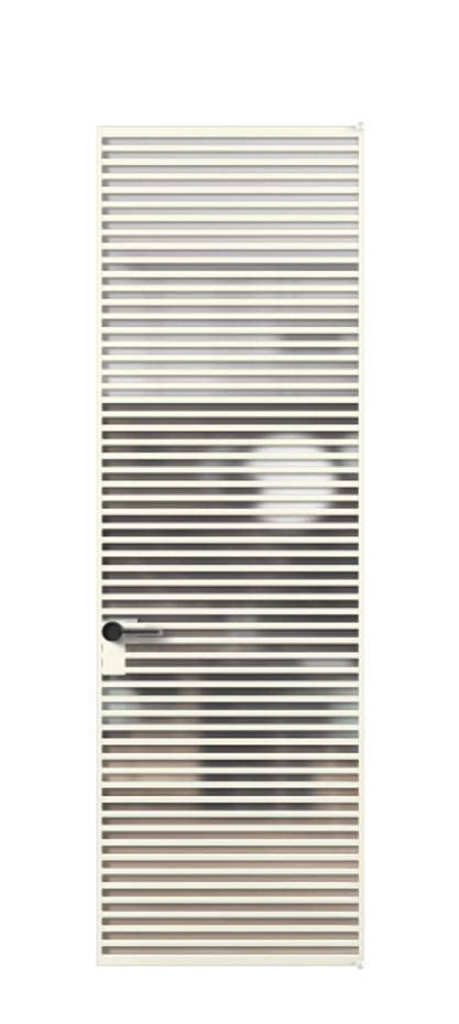 Алюминиевая дверь АЛПЛ040.07 Алюминий жемчужный Сатинированное стекло "Matelux Crystal Vision", калёное, матовое, каленое 6 мм Цена 232890  | Volhovec