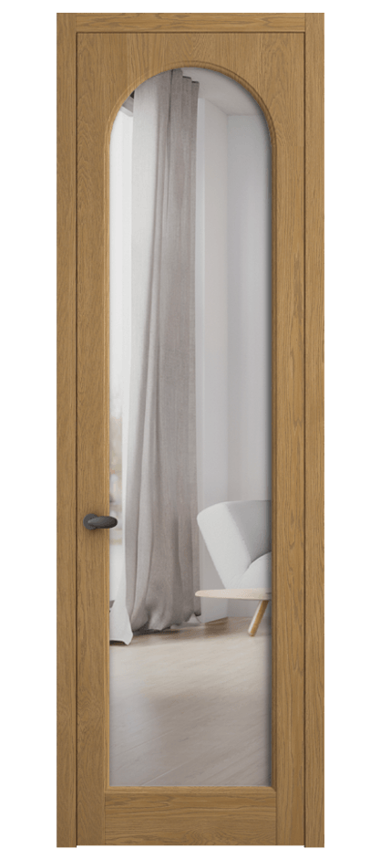 Межкомнатная дверь Палаццо 6804 Дуб солнечный матовый Двустороннее зеркало, триплекс Цена 154529 ₽ | Volhovec