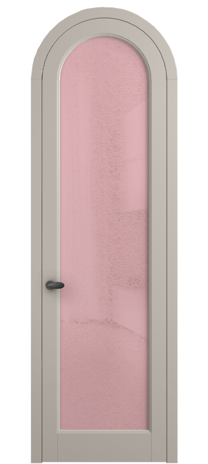 Межкомнатная дверь Палаццо 6814 Матовый светло-бежевый Фактурное розовое стекло "Лёд", триплекс Цена 131159 ₽ | Volhovec