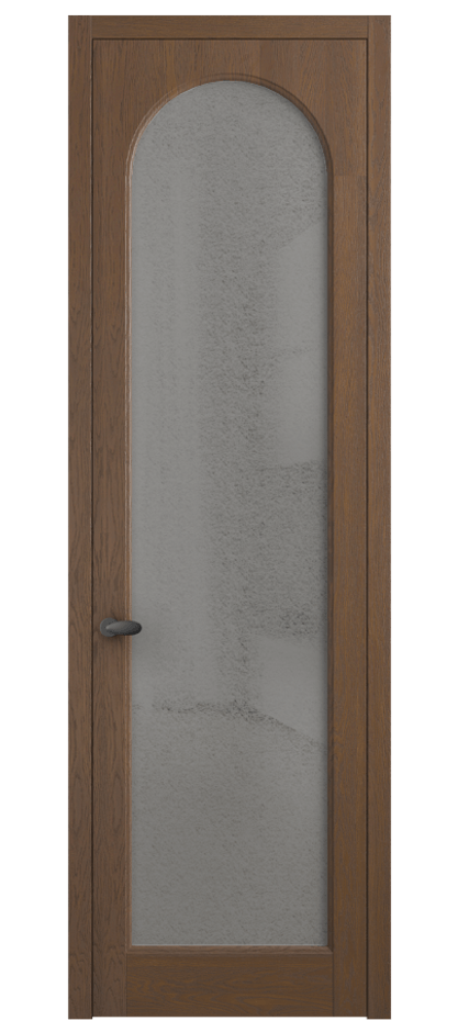 Межкомнатная дверь Палаццо 6804 Дуб каштановый матовый Фактурное серое стекло "Лёд", триплекс Цена 158529 ₽ | Volhovec