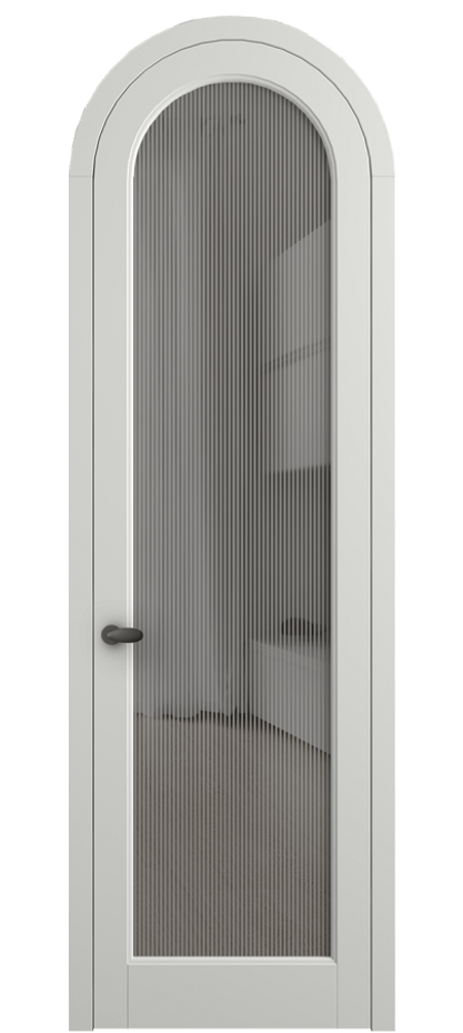 Межкомнатная дверь Палаццо 6814 Матовый светло-серый Рифлёное серое стекло "Дюна", триплекс Цена 131159 ₽ | Volhovec