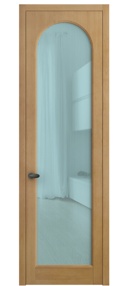 Межкомнатная дверь Palazzo 6804 Бук натуральный матовый Рифлёное голубое стекло "Дюна", триплекс Цена 127279 ₽ | Volhovec