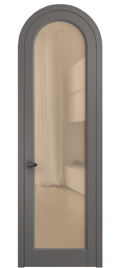 Межкомнатная дверь Palazzo 6814 Матовый классический серый Рифлёное оранжевое стекло "Дюна", триплекс Цена 131159 ₽ | Volhovec